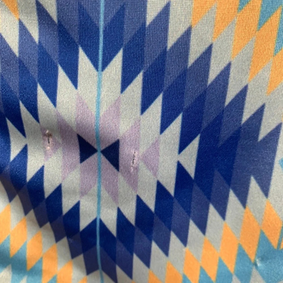 Intermix Geometric Print Wide Leg Pants in Blue - Picture 7 of 8